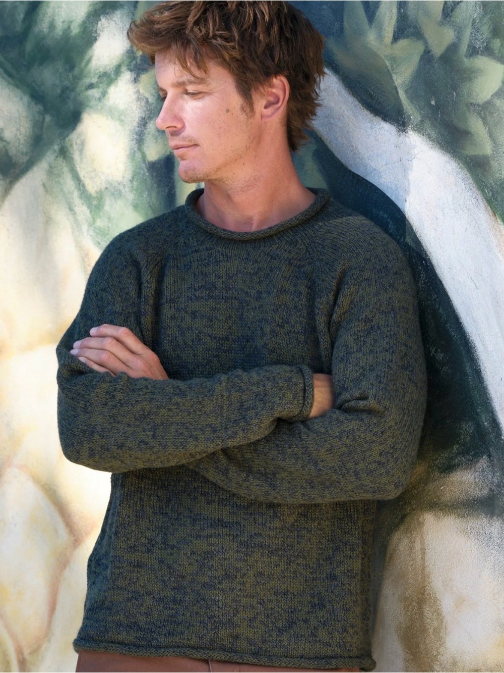 Mollusk Men's Olive Green Crewneck Sweater